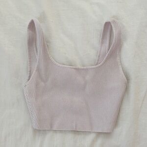 Aritzia light pink ribbed top by Babaton